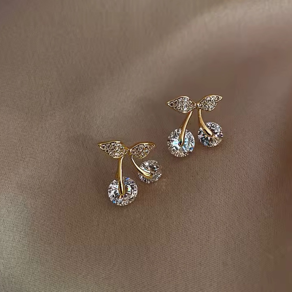 Gold Cherry Earrings